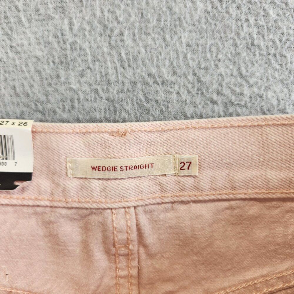 Levis Jeans Womens 27 Pink Wedgie Straight Acid Wash Button Fly Premium Denim - Picture 13 of 16